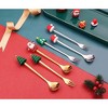 6-Piece Christmas Theme Cartoon Style GOLD Stainless Steel Dessert/Appetizer FORK Gift Set - 3 of 4