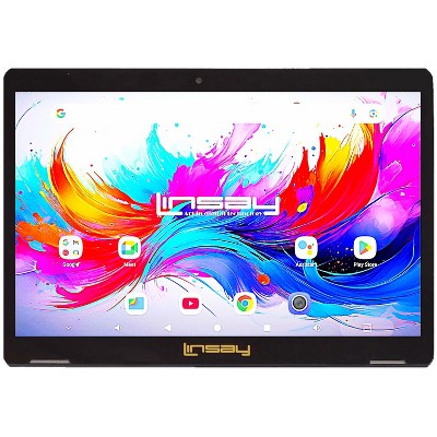 LINSAY® 10.1" Octa Core 256GB Storage Android 15 Tablet with POP Holder and Pen Stylus