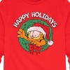Boys' - Garfield - Happy Holidays Wreath Long Sleeve Graphic T-Shirt - 2 of 4
