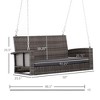 NicBex 2-Seat Wicker Hanging Swing Bench with Chains and Cushions for Patio Bedroom Porch Garden - 3 of 4