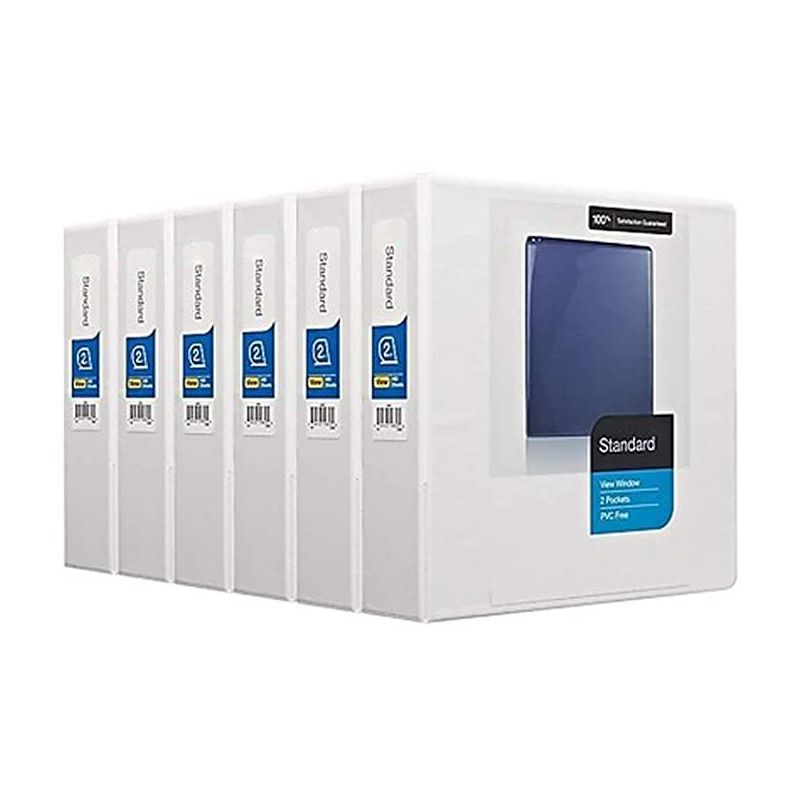MyOfficeInnovations Standard 2" 3-Ring View Binders White 6/Carton (26444CT) 2661486, 1 of 9