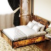 Wooden Platform Bed Frame, MDF & Iron Construction with Metal Slats, 700 lb Capacity, No Box Spring Needed - 4 of 4