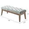 Aoibox Velvet Upholstered Tufted Entryway Bench with Solid Wood Legs, Bed Bench Ottoman with Padded Seat in Gray - 3 of 4