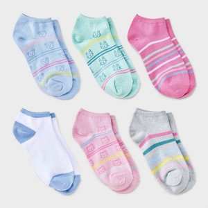 Girls' 6pk 'Panda Critters' Super Soft No Show Socks - Cat & Jack™ - 1 of 3