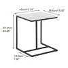 C Shaped Side Table End Table for Couch Bed Recliner Extra Wide Marble White Top - 2 of 4