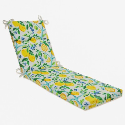 72.5" x 21" Outdoor/Indoor Lemon Tree Yellow Chaise Lounge Cushion: Weather-Resistant - Pillow Perfect