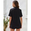 Clearlove Women's 2 Piece Outfits Short Sleeve Button Down Shirts Top High Waist Shorts Set Tracksuit - 4 of 4