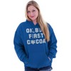 Snowflake Ok But First Hot Cocoa Hoodie Sweatshirt Women Men Brisco Brands - 3 of 4