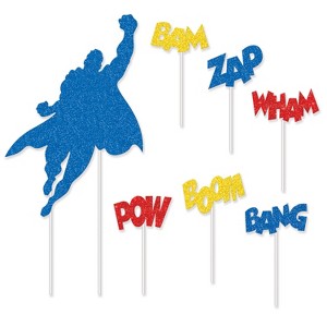 Beistle Hero Cake Topper, 7" x 9.5", (2/Pkg) Multicolored - 1 of 3