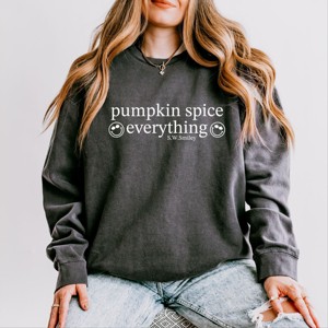 Simply Sage Market S.W.Smiley Pumpkin Spice Everything  Lightweight Garment Dyed Sweatshirt - 1 of 4