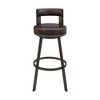Armen Living 30" Flynn Metal with Faux Leather Swivel Barstool - 3 of 4