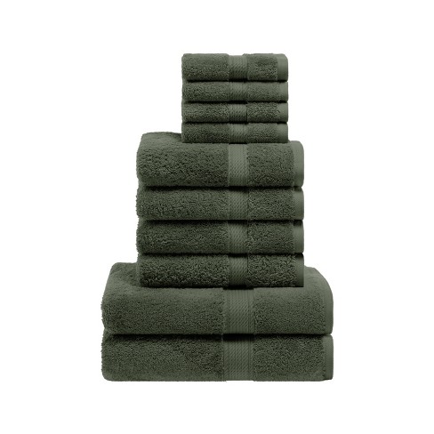 Solid Luxury Premium Cotton 900 Gsm Highly Absorbent 2 Piece Bath Towel  Set, Forest Green By Blue Nile Mills : Target