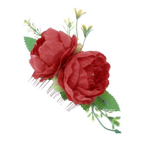 Unique Bargains Women's Portable Simulated Flowers Hair Clips Comb 1 Pc - 1 of 4