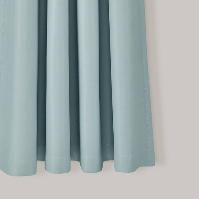 Blue Polyester Blackout Grommet Window Curtain Panels, 52" x 108"