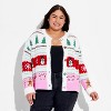 Women's Holiday Icons Festive Graphic Cardigan - Cream - 2 of 3