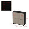 FUFU&GAGA Elegant Black and Wood Grain Shoe Cabinet for Spacious Organization - 3 of 4