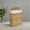 14.5 Gallon Slim Laundry Hamper with Lid Rattan Foldable Clothes Laundry Basket with Lid and Handles Removable Liner - 2 of 4