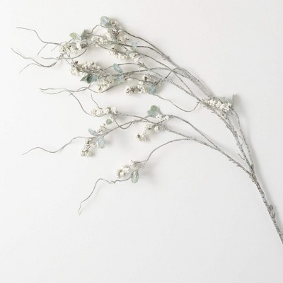 45.25"H Sullivans Tall Snow Berry Twig Spray, White