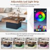Farmhouse Coffee Table with 2 USB Ports, Outlets, LED Light, Charging Station, Black, 31.4� x 31.4�' - 3 of 3