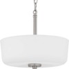 Progress Lighting Tobin Collection 2-Light Semi-Flush Convertible Ceiling Light in Black Finish with Etched White Glass Shade - 2 of 4