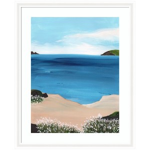 Kate and Laurel Framed Art Midday at Sea by Nikita Jariwala, 35x43, Oliver White Narrow - 1 of 4