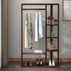 Artloge 40" Tall Freestanding Bamboo Garment Rack with Storage Shelves & Top Hanging Rod for Bedroom Laundry Room Organization - 3 of 4