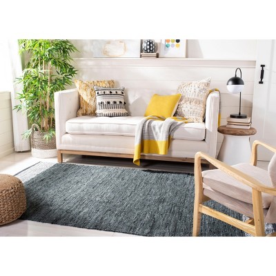Mod-Chic Gray and Silver Handmade Leather 5' x 8' Area Rug