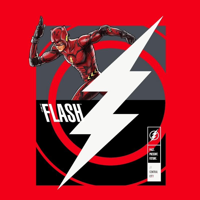 DC Comics The Flash Superhero and Lightning Bolt Youth Red Graphic Tee, 2 of 4