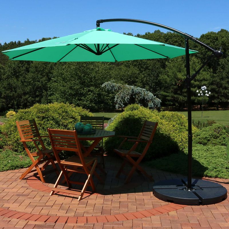 Sunnydaze Outdoor Steel Cantilever Offset Patio Umbrella with Air Vent, Crank, and Base - 9.25', 6 of 23