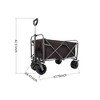 VisioGear Outdoor Serving Carts, Portable Folding Beach Wagons with Wheels, Collaspible Cart with Handle, Brown, 37.79"*24.41"*42.51" - 2 of 4