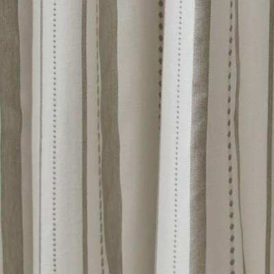 Larkin Tan and Cream Striped Fabric Shower Curtain
