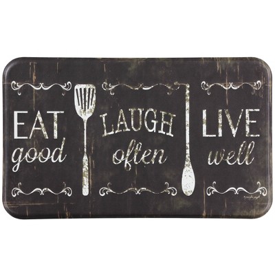 18" x 30" Anti-Fatigue Kitchen Floor Mat Eat Laugh Live - J&V Textiles