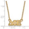 Black Bow Jewelry 14k Yellow Gold Plated Sterling Silver Delta Phi Epsilon Greek Life Necklace 18 Inch - 2 of 4