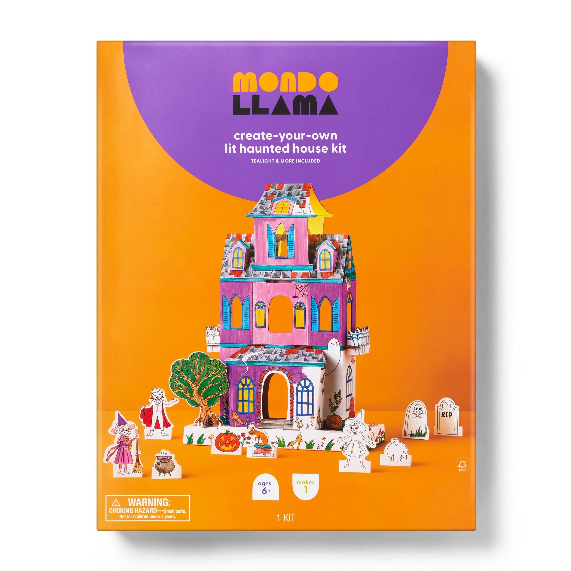 Halloween Craft Tabletop Haunted House Coloring Kit - Mondo Llama™