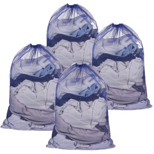Unique Bargains Mesh Durable Drawstring Washable Laundry Bag 1 Pc - 1 of 4