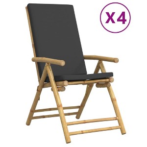 vidaXL Garden Reclining Chair Set of 4 Dark grey - 1 of 4