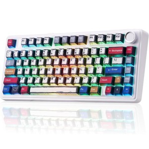 AULA F75 81-Key Wireless Hot Swappable Mechanical Gaming Keyboard, RGB, Knob, 4000 mAH Battery, Normal/ Patterned Keycap - 1 of 4