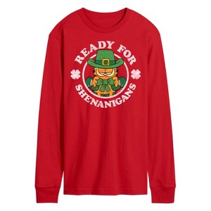 Men's - Garfield - Ready for Shananigans St. Patrick's Day Long Sleeve Graphic T-Shirt - 1 of 3