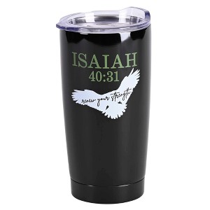 Dicksons SSTUMB-125 Black 20 Ounces Stainless Steel Travel Tumbler Mug with Lid, Renew Their Strength - 1 of 4