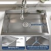 24x18 Inch Drop In Kitchen Sink, Stainless Steel Kitchen Single Bowl Sinks, Top Mount Workstation Sink, 2 Piece Set, with Pull-Down Faucet, Silver - 4 of 4