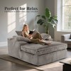 BDELITE Chaise Lounge Chair Indoor, Fluffy Plush Corduroy Fabric with Double Armrests and Pillows-67*56* 31.5 Inch - 4 of 4
