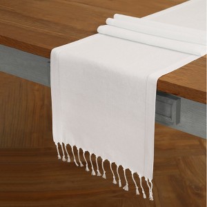 Solino Home Twisted Fringe Linen Tassels Table Runner - 1 of 4
