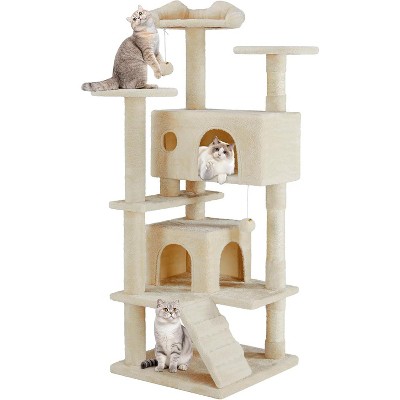 Cat Tree for Indoor Cats, 54 Inches Multi-Level Furniture Activity Center Cat Tower