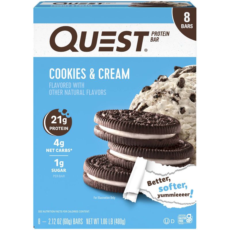 Quest Nutrition 21g Protein Bar - Cookies & Cream, 1 of 10