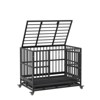Heavy Duty Indestructible and Escape-Proof Dog Crate Cage Kennel for Large Dogs, High Anxiety Dog Crate with Removable Crate Trays,37inch - 2 of 4