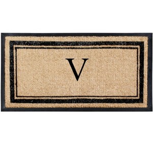 A1HC Natural Rubber Coir Outdoor Doormat 24x48 Monogrammed Anti-Shed Treated Durable Front Door Mat - 1 of 4