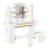 Nicbex Small Vanity Desk Sliding Mirror, Hidden Storage, Minimalist Dressing Table for Bathroom/Dorm Rooms - 3 of 4