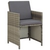 vidaXL Patio Chairs 2 pcs with Cushions Poly Rattan Gray - 2 of 4