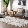 Nuloom Fleur Geometric 4x6 Indoor Area Rug for Living Room Bedroom Dining Room Kitchen, Grey/Ivory - 2 of 4