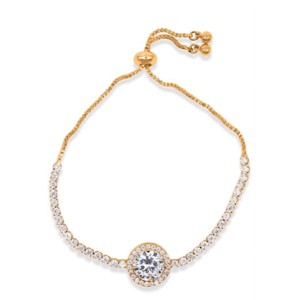 RMZ GOLD NYC 8-Inch Gold-Plated Round-Cut Crystal with Micro Pave Bracelet - 1 of 1